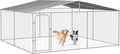 PawHut Outdoor Dog Kennel, Heavy Duty Dog Run Outdoor Fence with Waterproof Cover, Galvanized Chain Link, Secure Lock, for Large Breeds, Chickens, Ducks, 15' x 15' x 7.5'