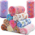 Tatuo 12 Pieces Puppy Blanket Warm Dog Cat Sleep Mat Pet Kitten Doggy Fleece Blankets with Cute Dog Paw Bone Star Elephant Patterns Printed Fluffy Blanket for Small Cat Puppy (30 x 20 Inch)