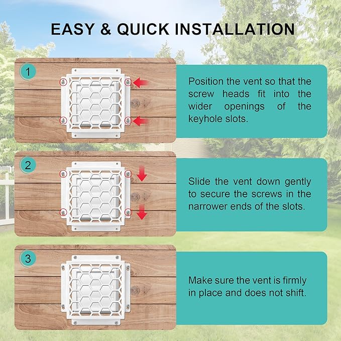 Dryer Vent Bird Guard - Fits Most 3" to 4" Bathroom Exhaust Fan Ventilation Cover, Steel Ventilation Bird Cage, White