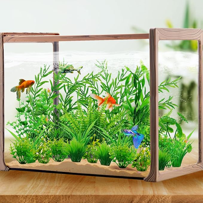 Fish Tank Accessories Aquarium Decorations Green Plants, 25pcs Green Fish Tank Decorations Plant, Aquarium Decor Plastic Plants