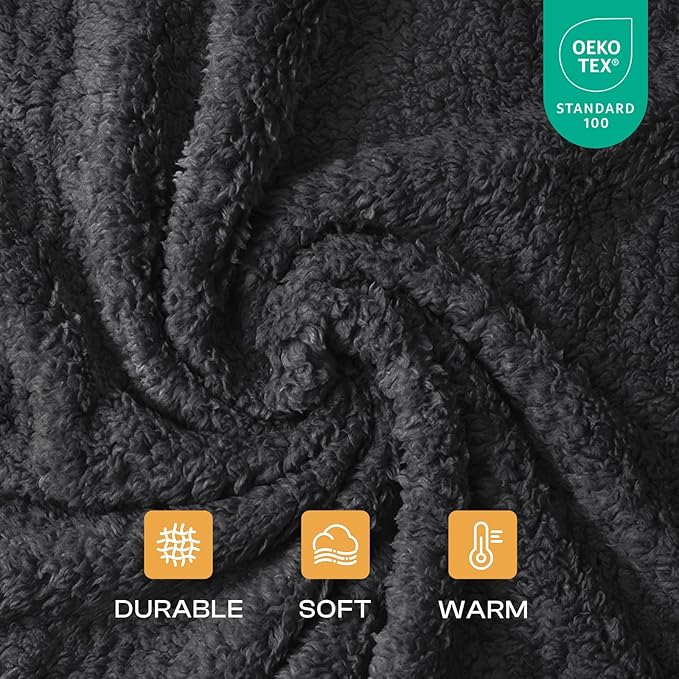 1 Pack 3 Calming Blankets Fluffy Premium Fleece Pet Blanket Soft Sherpa Throw for Dog Puppy Cat Black Small (23”x16'')