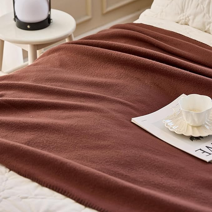 Fleece Throw Blankets Bulk Fleece Blankets Solid Wholesale Lightweight Warm Soft for Pet Bed Sofa Couch Office Wedding Gifts Travel Seasons 50x60 Inches Pack of 6 Chocolate Brown