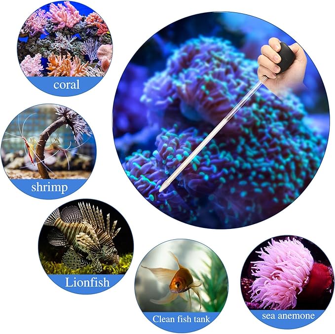 Boao 2 Sets Long Pipette for Fish Tank Coral Food Feeder Long Syringe Aquarium Coral Feeding Tube for Marine Fish Reef Aquatic Plant Spider Snake Lizard(Black)