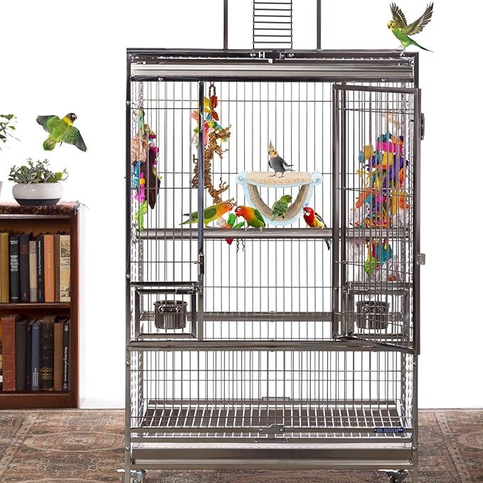 BWOGUE Winter Warm Bird Nest Bed Hanging Hammock Snuggle Hut Parrot House Tent Toy Bird Cage Perch for Parakeet Budgies Cockatiels Lovebird Cockatoo Finch Hamster Chinchilla Guinea Pig