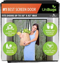 UnBugs Magnetic Screen Door - Fits French Door & Double Doors up to 50 x 82 Inches MAX - Pet & Kid Friendly, Self-Closing - Hands Free Magnet Closure Keeps Bugs Out & Breeze in