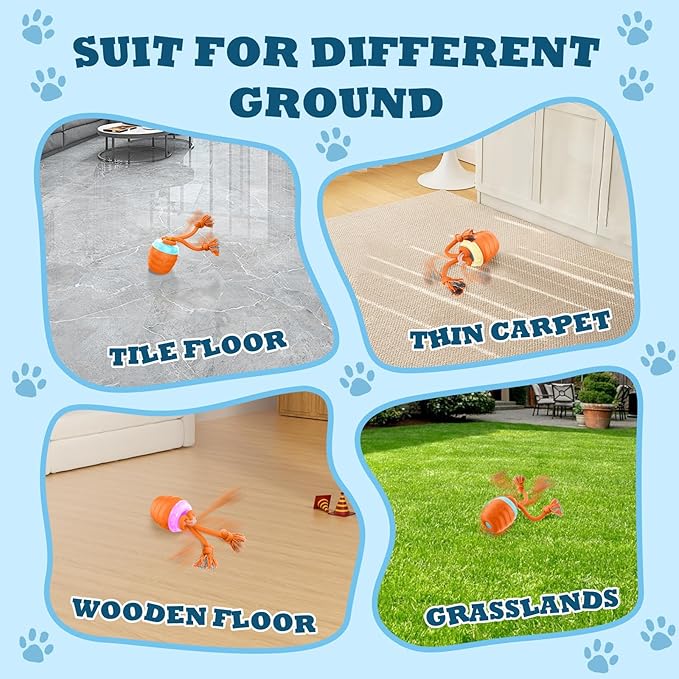 Interactive Dog Toys - Motion Activated Balls for Medium/Large Dogs, Automatic Moving Dogs Toy for Boredom, Interactive Dog Ball to Keep Them Busy(Light Orange)