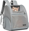 Cat Backpack Carrier for Small Dogs and Medium cat Puppy Kitten Bunny Pet Carrier Backpack Collapsible with Fully Ventilated Mesh with Safety Leash (Gray, 12.9" L x 10.62" W x 15.5" H - M)