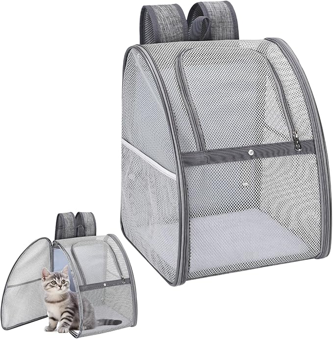 Breathable cat Backpack - Lightweight, Foldable & Escape-Proof Design for Small Dogs & Cats, Air Travel Approved,cat Backpack Carrier，Travel, and Daily Use pet Carrier
