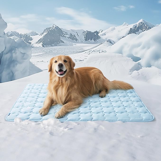 Bedsure Cooling Mat for Large Dogs – 48x30 Thin Washable Cooling Pet Pad for Puppy, QMAX>0.5, XXL Portable Kennel Puppy Bed for Summer, Non-Slip Summer Crate Pad for Big Dog Up to 100 lbs
