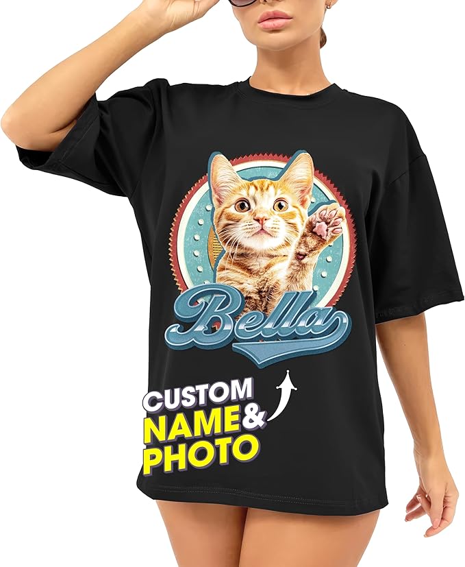 JIX & JOKY Custom Your Own Bootleg Rap Shirts with Dog Faces Custom Pet Shirt for Men Graphic Tshirt Gift Idea for Pet Lovers