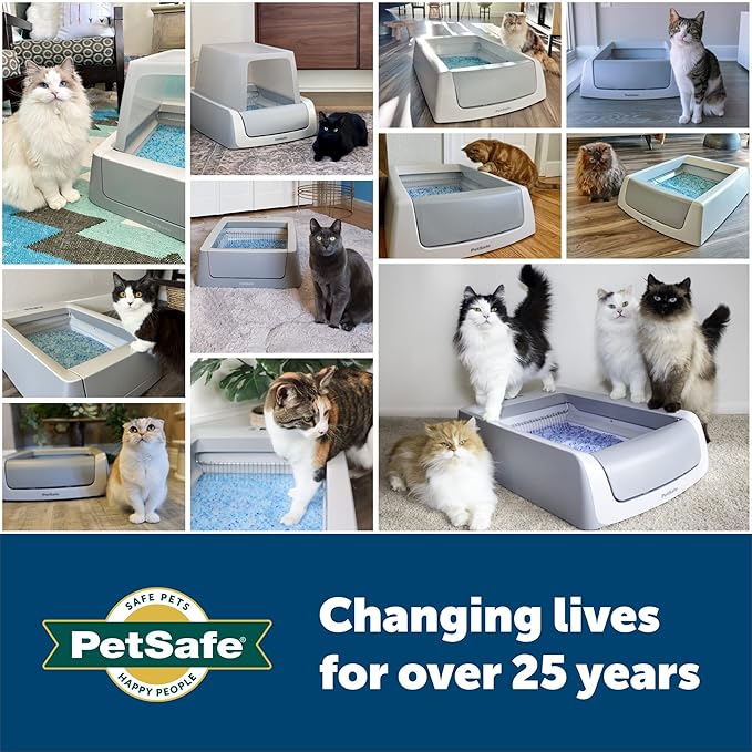 PetSafe ScoopFree Crystal Pro Legacy Self-Cleaning Automatic Litter Box - Top-Entry Motion-Sensing Cat Box with Integrated Health Counter - Includes 1 Disposable Crystal Litter Tray