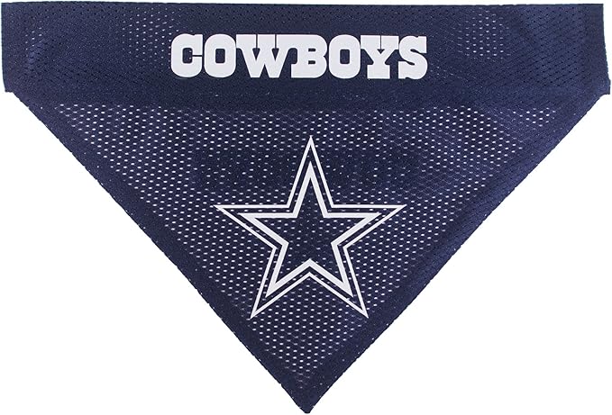 Pets First NFL DOG BANDANA - DALLAS COWBOYS REVERSIBLE PET BANDANA. 2 Sided Sports Bandana with a PREMIUM Embroidery TEAM LOGO, Large/X-Large. - 2 Sizes & 32 NFL Teams available, DAL-3217-L-XL