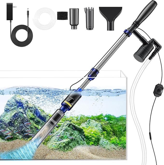 Fish Tank Cleaner - Aquarium Gravel Cleaner, 530GPH/32W Electric Fish Tank Cleaning Tools, Adjustable Water Flow Aquarium Cleaner Kit