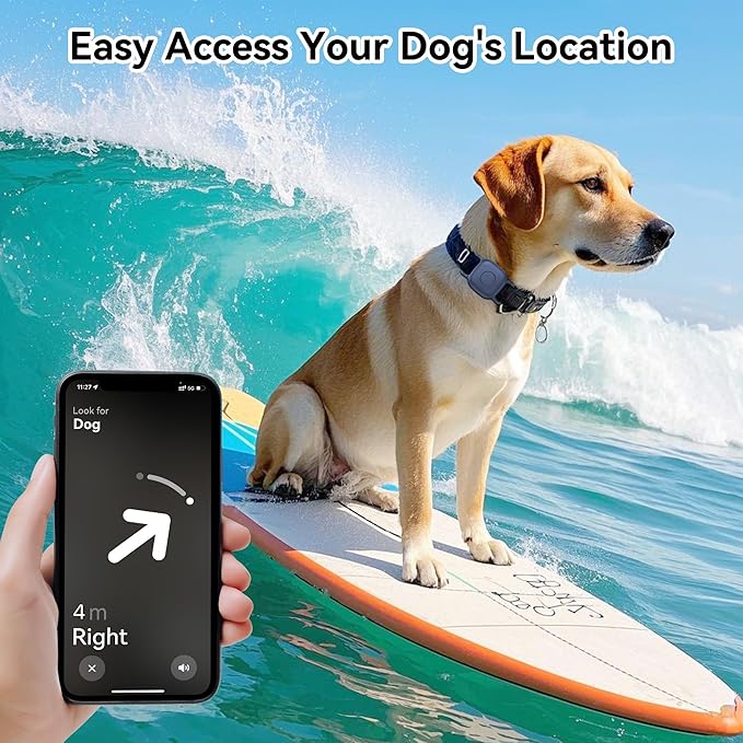 DDJ 2-Pack Dog Collar Holder for Tile Life360 Mate (2024) 2022 Tracker, Waterproof Silicone Cover Full-Body Protective Case for Tile Mate Tracker Cat Collar, Ultra Durable/Scratch Resistant,Navy Blaze