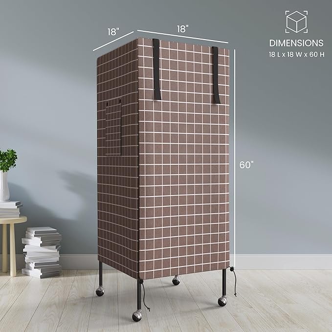 Universal Bird Cage Cover Good Night Blackout Thin Lightweight Breathable Small Animal Cages Cover Pet Removable Durable Protector (Beige, 60" H x 18" W x 18" L)