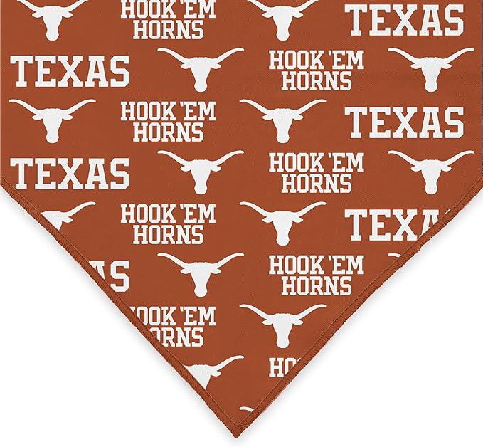 Texas Longhorns Officially Licensed Bandana for Dogs and Cats | Fits Pets Great Gift Idea | Easy-to-Tie (Small, 13")