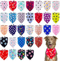 30 Pcs Paw Print Bandanas Bulk for Large Dogs 33 Inch XL Stitch Dog Bandanas Polyester Bandana Party Grooming L
