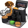 Dog Travel Bag, Airline Approved Pet Travel Bag with 2 Dog Treat Training Pouches for Weekend Pet Travel Supplies & Accessories, Black
