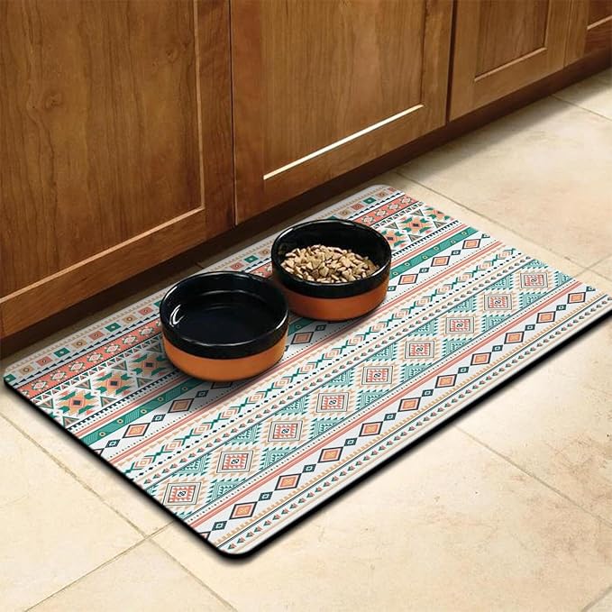 Pet Feeding Mat for Floors Waterproof Dog Mat for Food and Water Absorbent Quick Dry Non Slip mat for Cat Bowls