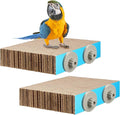 Skyygemm 2 Pieces Parrot Toy Bird Chew Cage Accessories Flat Perch Bird Paw Grinding Stand Parrot Cage Playground for Macaws, Small Parakeets, Conures, Budgies, Finches Conure Cockatiel(Medium)