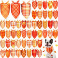 Abbylike 50 Pcs Orange Plaid Dog Bandanas Bulk Check Pattern Bandanas for Dogs Triangle Kerchief Bib Scarf Set for Pet Party Costume Photo Props Accessories Pet Shops, 25 Styles(31.5 x 21.7 x 21.7)