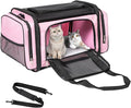 Large Cat Carrier, Pet Carrier, Dog Carrier for Small Dogs, Cat Carrier Soft, Collapsible Large Pet Carrier for Traveling Indoor and Outdoor Uses - Pink 20"x13"x13"