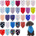 30 Pcs Paw Print Dog Bandanas for Small Dogs Stitch Dog Bandanas Bulk Polyester Bandana Party Grooming S