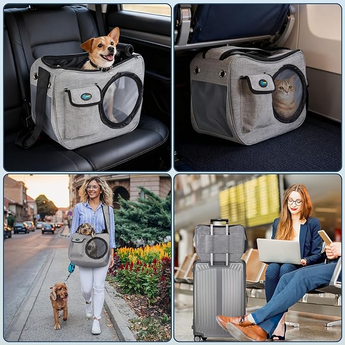 OWNPETS Pet Sling Carrier, Pet Airline Carrier Travel Bag, Fit 10~13lb Small Dogs, Comfortable, Adjustable, Perfect for Airline, Travelling, Daily Walk, Outdoor Activity and Weekend Adventure