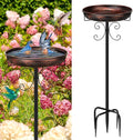 Daoeny 35In Metal Bird Bath for Outside, Vintage Freestanding Birdbaths & Birdfeeder, Bird Baths Feeder Bowl for Outdoors Garden Patio Yard Lawn Decor, Upgraded 5-Pronged Base (Antique Bronze)