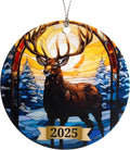 Reindeer Ornament, Christmas Ornaments 2025, Hunting Ornaments for Christmas Tree, Majestic Deer Winter Scene Decoration, Rustic Wildlife Holiday Keepsake Gift for Hunters and Nature Lovers