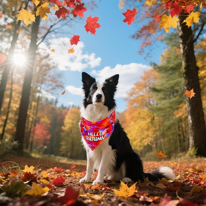 30 Pack Fall Dog Bandanas Bulk for Large Dogs 33 Inch XL Stitch Edge Dog Bandanas Adjustable Autumn Scarves Grooming L