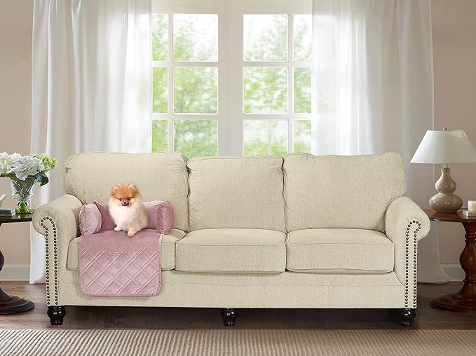 Brilliant Sunshine Premium Calming Dog Bed Mat, Silky Velvet, Removable Washable Cover, Cushion Protector and Couch Covers for Dogs, Pets, Cats, Small, Silver Pink