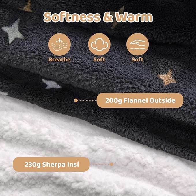 Mewaii Wearable Blanket Hoodie for Adults, Warm Sherpa & Soft Flannel Long Sweatshirt with Giant Pocket, Cozy Gifts for Women