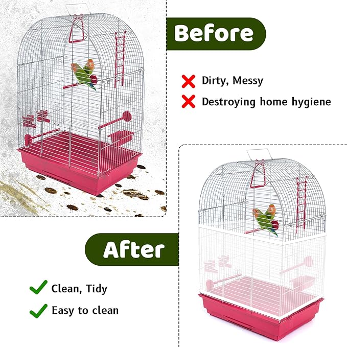 Adjustable Bird Cage Cover, 41-67‘’Bird Cage Seed Catcher Guard White Soft Airy Nylon Mesh Net Birdcage Cover Skirt Netting Seed Catcher Birdcage Accessories for Parrot Enclosures Cages