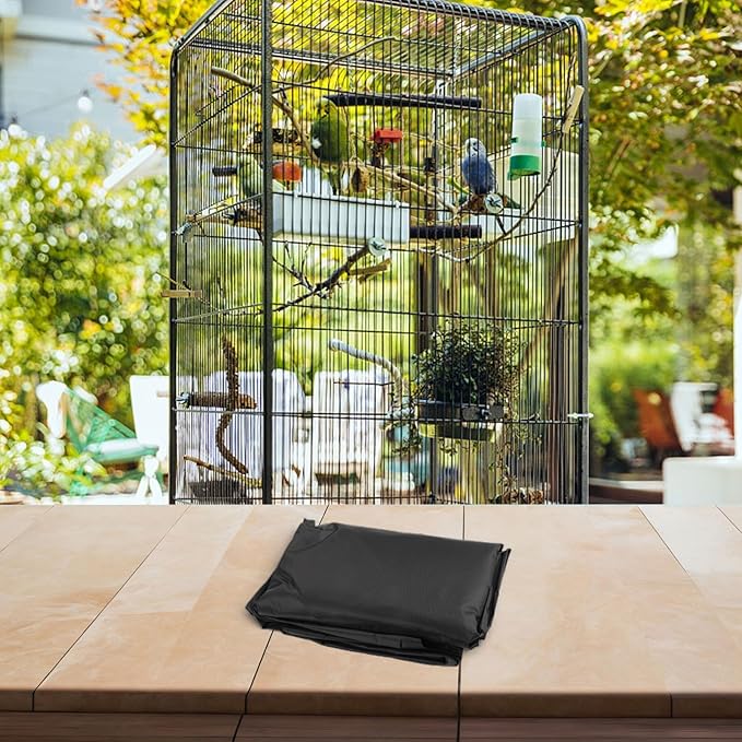 Birdcage Cover Extra Large Parrot Cage Cover Light Blocking for Cats, Mink, Totoro, Parakeet, Parrot and Small Animals(84x59x104cm)
