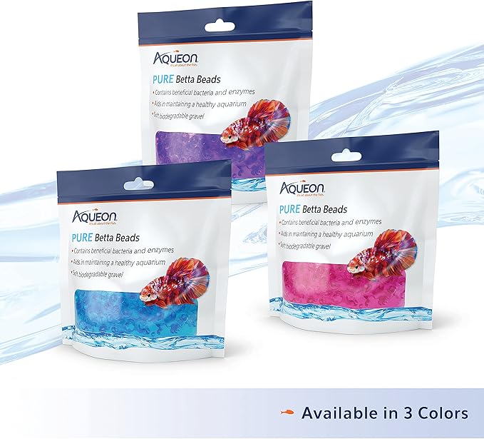 Aqueon Pure Betta Beads, Blue (Pack of 2)