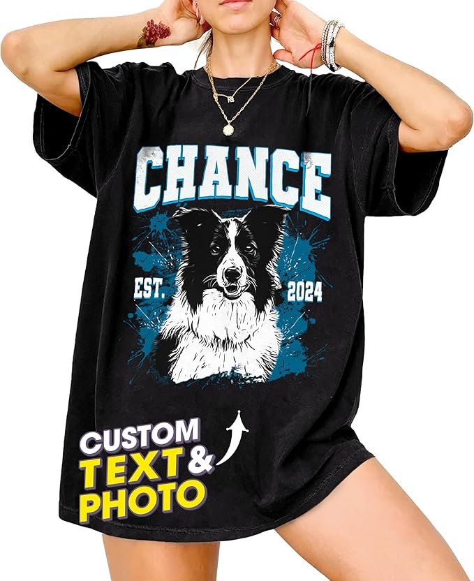 Mit & Mia Custom Your Own Bootleg Rap Shirts for Boyfriend Girlfriend Face Shirt with Photo Gift for Him Her Pet Lovers