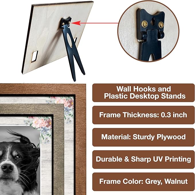Customized Pet Keepsake Frame Dead Pet Xmas Memorial Dog Remembrance Frame with Pictures and Sentimental Quotes for Cats Dogs Lovers on Christmas Plaque Birthday Gifts for Friends Family Decor