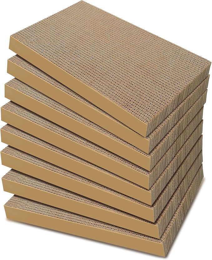 AGYM Cat Scratchers 8 Packs Refill Cat Scratching Pad Cardboard for Indoor Cats and Kitten, Large Size Cat Scratch Pad Board Easy for Cats to Scratch