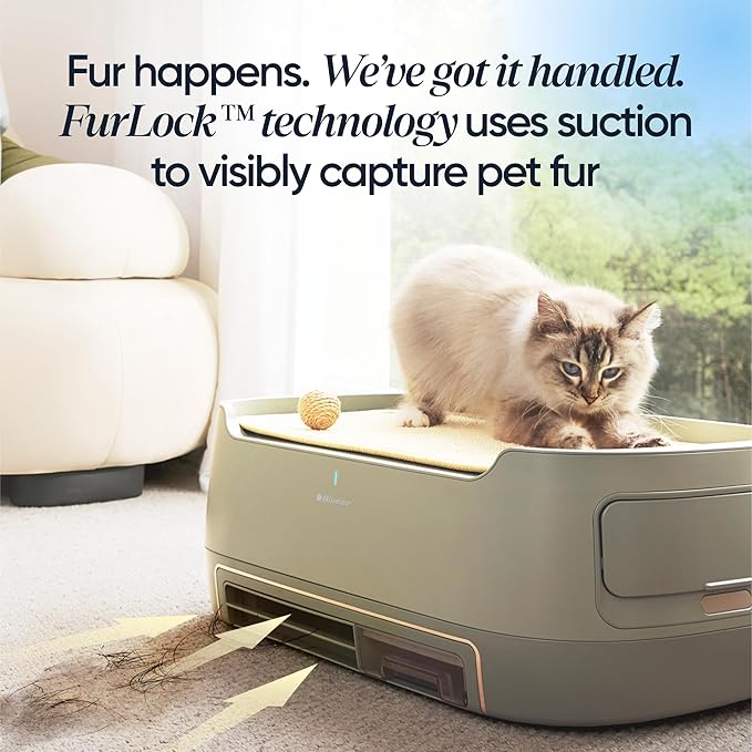 Blueair PetAir Air Purifier for Pets with Built-In Pet Bed, H13 True HEPA, 5-Stage Filtration, Smart Auto Mode, Removes Pet Dander, Hair, Odors & Allergens, Large Rooms up to 1300 sq ft