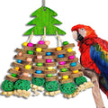 Parrot Toys, Large Bird Parrot Chewing Toys for Medium-Sized Macaws, Natural Wooden Blocks Christmas Tree Shape, African Grey Parrots, Amazon Parrots, Medium-Sized Bird