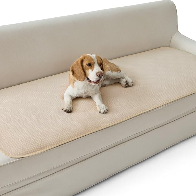 Bedsure Waterproof Couch Cover for Dogs Washable - Waterproof Blanket for Couch Sofa Cozy, Lightweight Furniture Protector for Pet Cat Quick Drying Puppy, Sandy Tan, 30x70IN