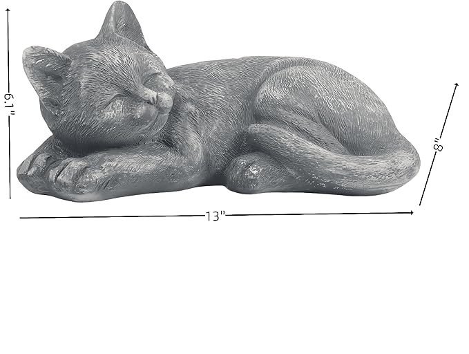Garden Sleeping Cat Memorial Stone Cat Grave Marker Remembrance Kitten Statues for Garden,Patio,Lawn,Grave Decor Pet Sympathy Gift