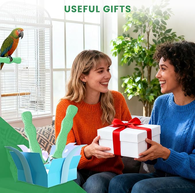 2pcs Bird Beak Grinding Stone, Anti-Slip Parakeet Nail Trimming Stick Resin, Bird Parrot Cage Perch Stand Platform Foot, Claws Trimmer Chewing Toys for Budgies, Parakeets, Cockatiels, Conures