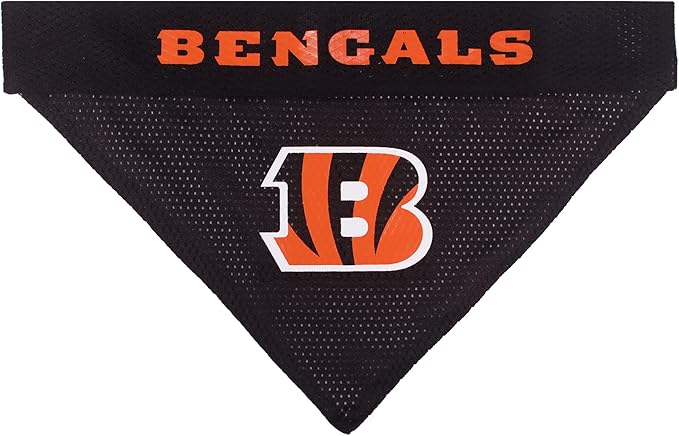 Pets First NFL Cincinnati Bengals Reversible Bandana Size XX-Large for Dogs & Cats. 2 Sided Sports Bandana, Premium Embroidery Team Logo, Many NFL Teams Available