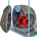 3rd-Gen Magnetic Aquarium Cave, Realistic Magnetic Rocks Fish Tank Decor with Strong Magnet, Resin Pleco Hideout for Betta, Cichlid and Shrimp, Easy Viewing Shelter for Small Fish and Reptiles