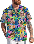 Custom Hawaiian Shirt with Face Photo Picture for Men Women Kids Youth Adult, Tropical Personalized Hawaiian Shirts Gift