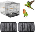 Fengek 2 Pcs Adjustable Bird Cage Cover & Seed Catcher Net - Stretchy Bird Cage Accessories for Night Cover & Seed Guard (Black)