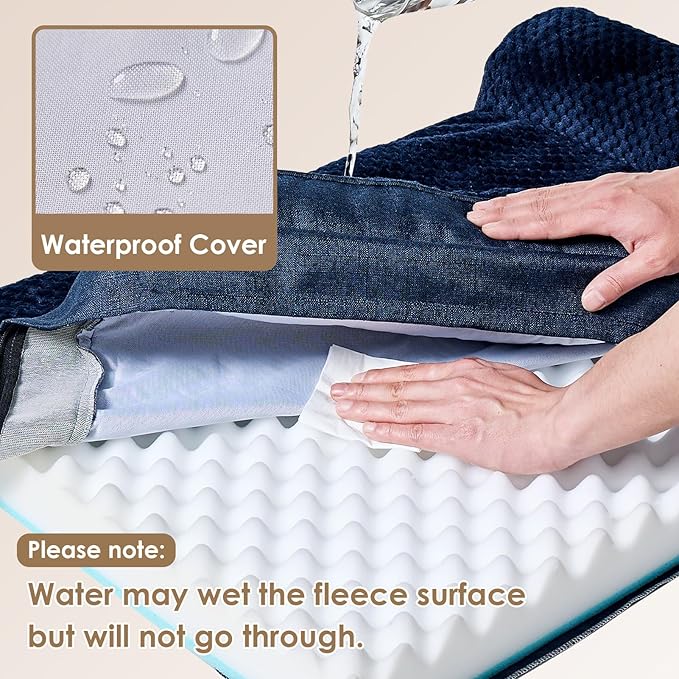 EHEYCIGA XXL Dog Bed Memory Foam, Orthopedic Giant Dog Bed Jumbo with Washable Removable Cover, Waterproof Pet Sofa Couch with Nonskid Bottom, 48x35x7.5, Navy Blue