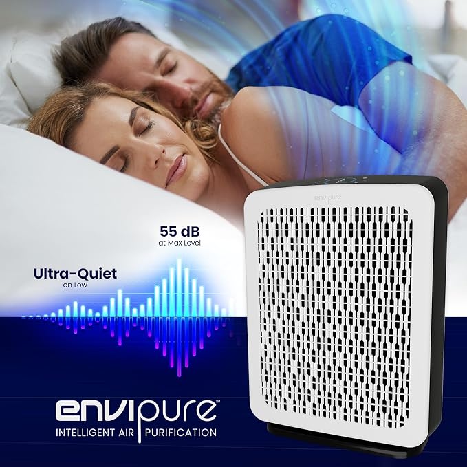EP-300 EnviPure HEPA Air Purifier – Large Room Air Purifier Covers Up to 2200 Sq Ft, Removes Pollen, Dust, Smoke, Pet Hair, Odors & More - Real Time Smart TrueFilter IQ™ HEPA Filter Life Monitoring